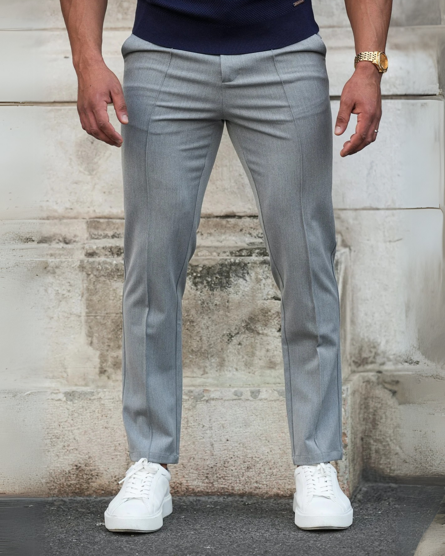 Pantalon de Costume Homme en Tailleur Capri [Tissu Premium]