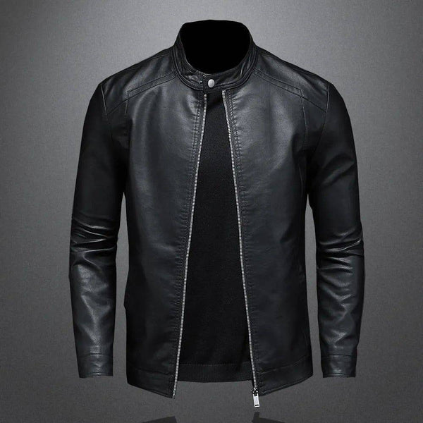 Jaqueta De Couro Masculino Casual Motoqueiro